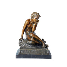 Обнаженная фигура бронзовая скульптура молодой домашнее украшение Латунь статуя ЛПО-418